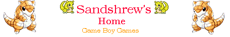 Sandshrew's Pokmon Home - Pokmon Gameboy Games - Red, Blue, Green and Yellow - Pokmon Attacks